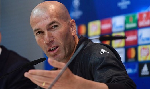 HLV Zinedine Zidane trong buổi họp báo ngày 30.5. Ảnh: Getty Images.